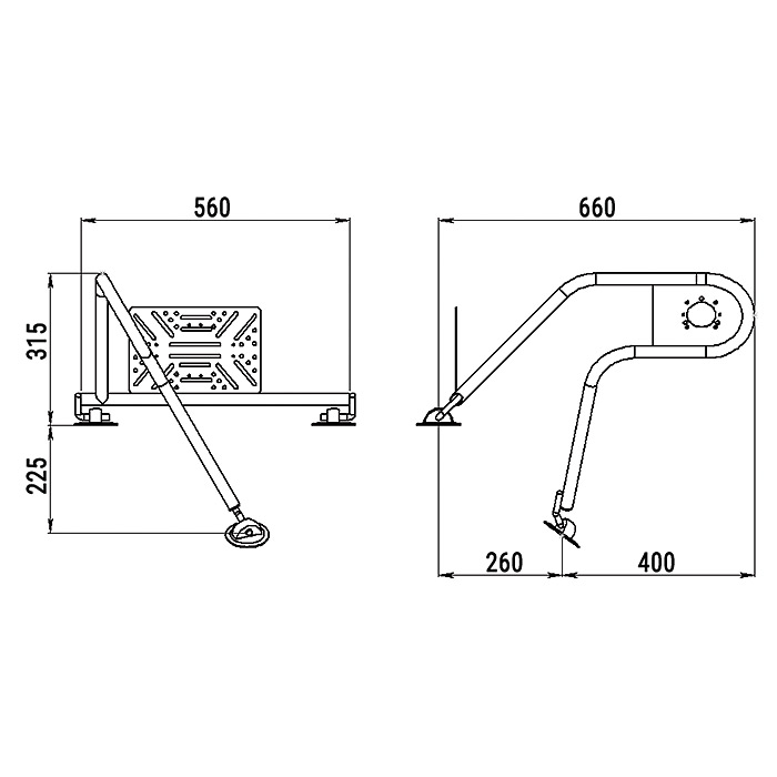 Стойка рулевая с креплением на баллон надувной лодки 25мм в Армавире