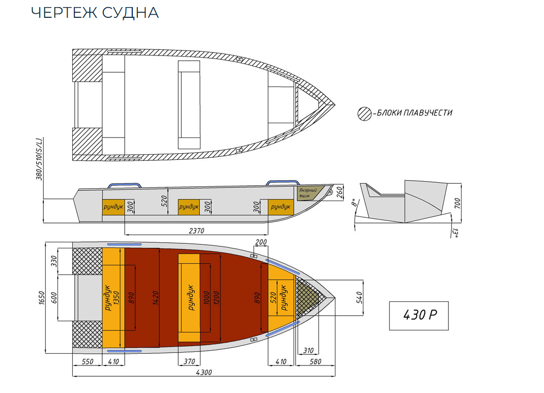 Алюминиевая лодка  Wyatboat-430 Р в Армавире