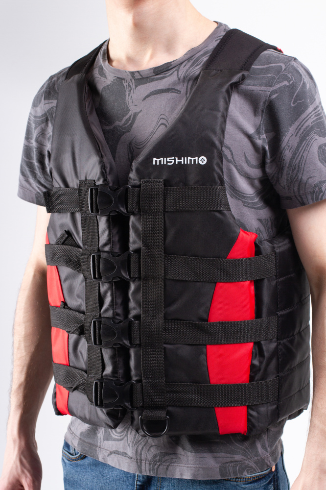 Жилет спасательный MISHIMO PRO Премиум качества Черно-красный в Армавире