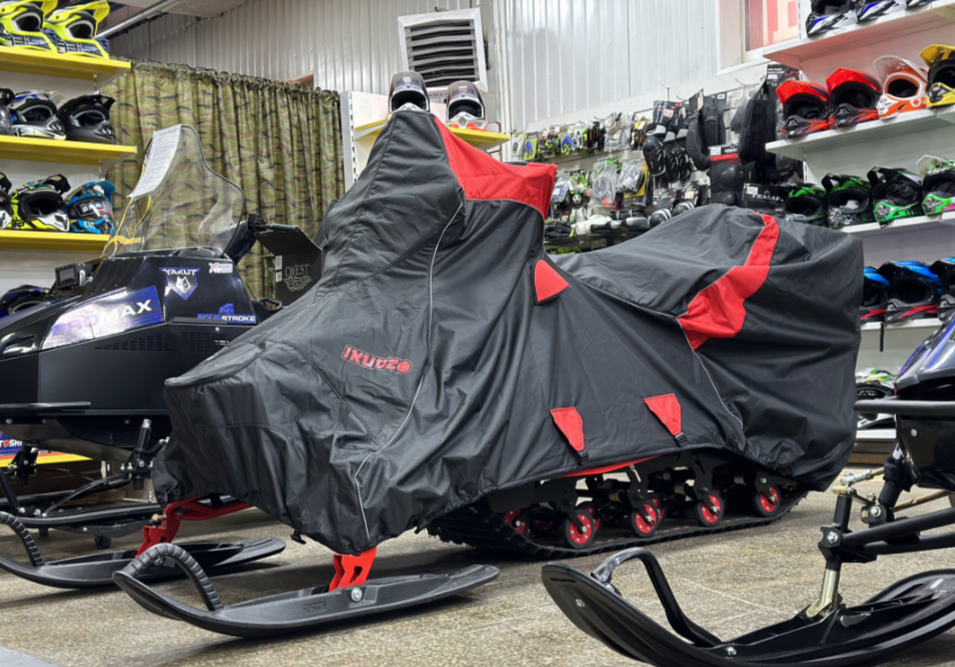 Чехол транспорт. снегохода IKUDZO HUNTER черно-красный Оксфорд ПРЕМИУМ качества с лого IKUDZO в Армавире