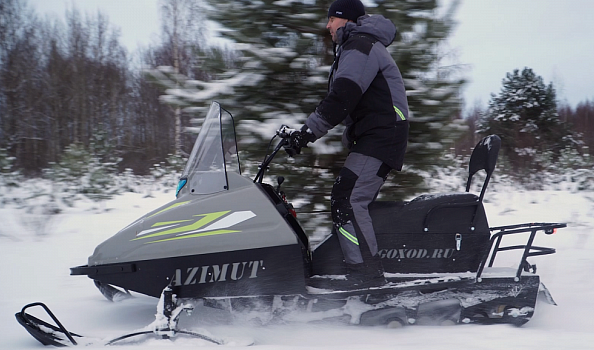 Миниснегоход Бурлак Азимут 24 л.с. , эл.запуск, реверс, тормоз гидравл, капот серый в Армавире