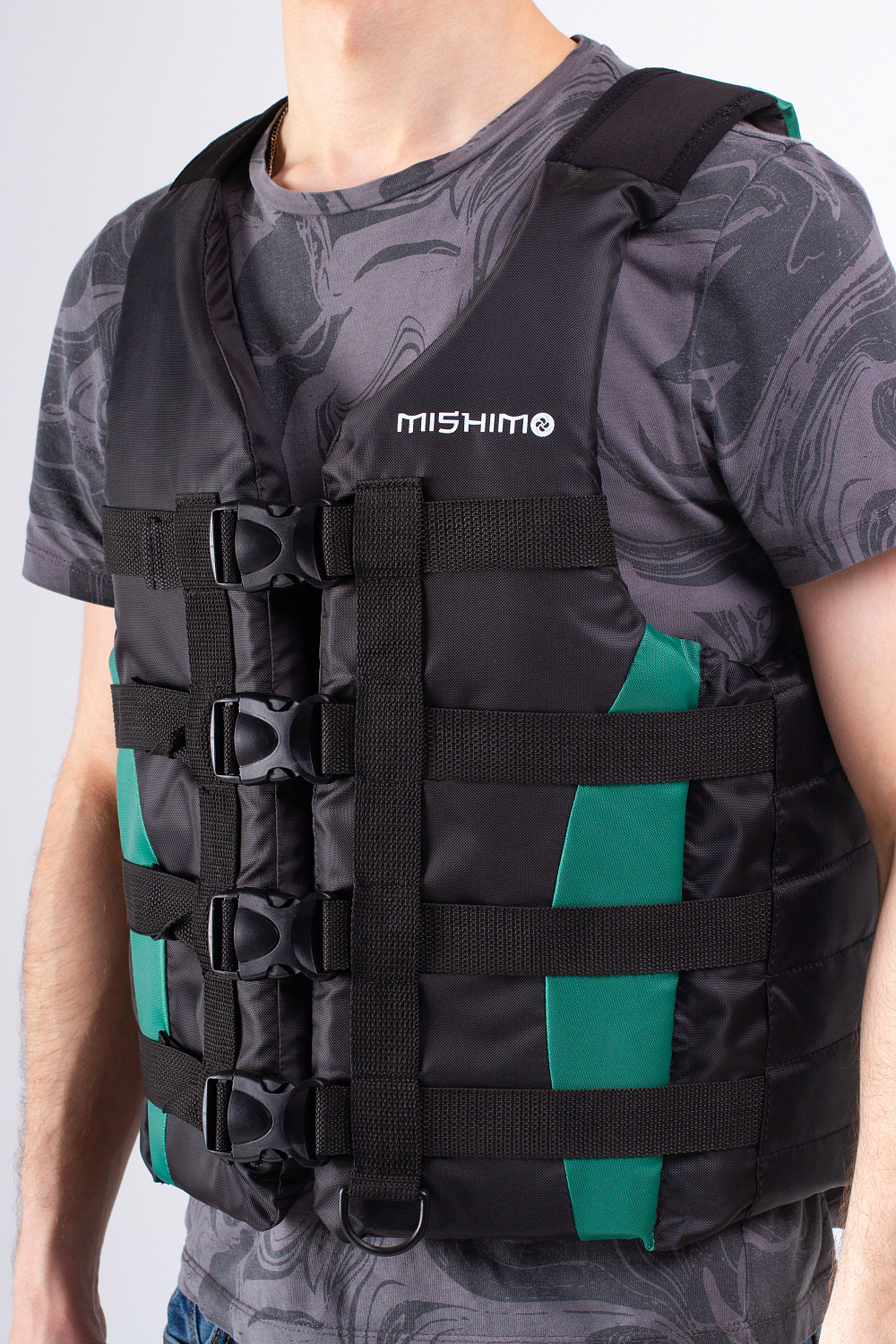 Жилет спасательный MISHIMO PRO Премиум качества Черно-зеленый в Армавире